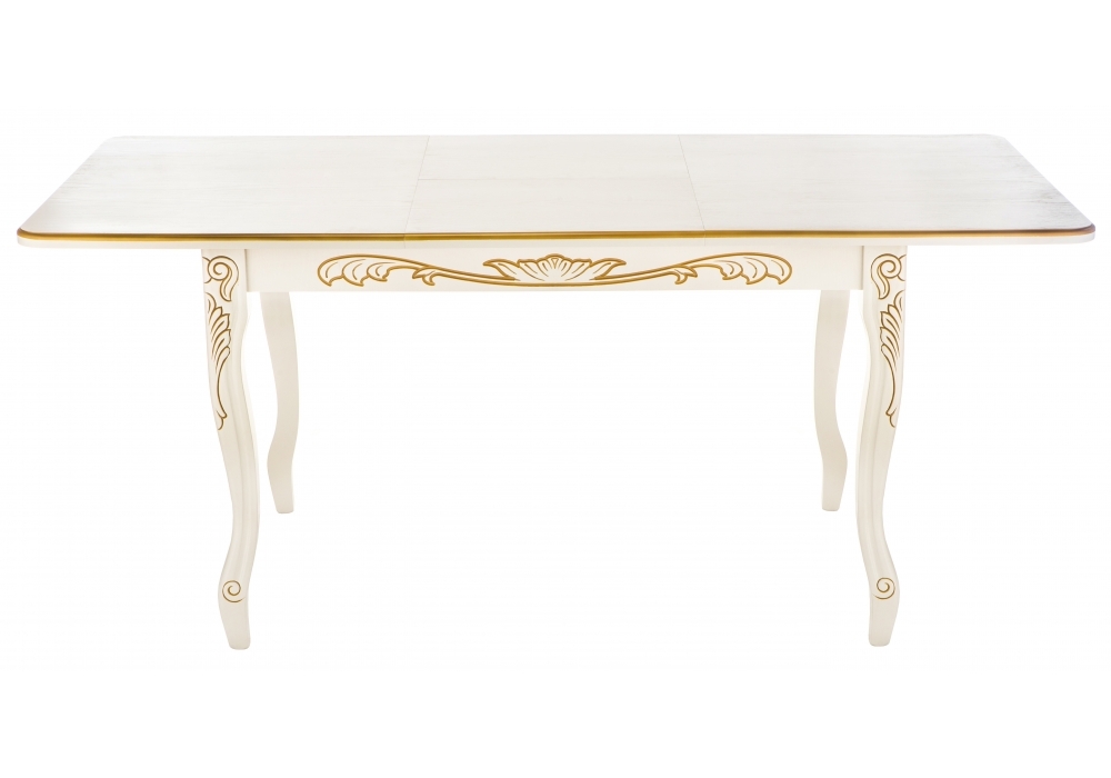 Стол деревянный Woodville Мауро патина золото / слоновая кость 318616