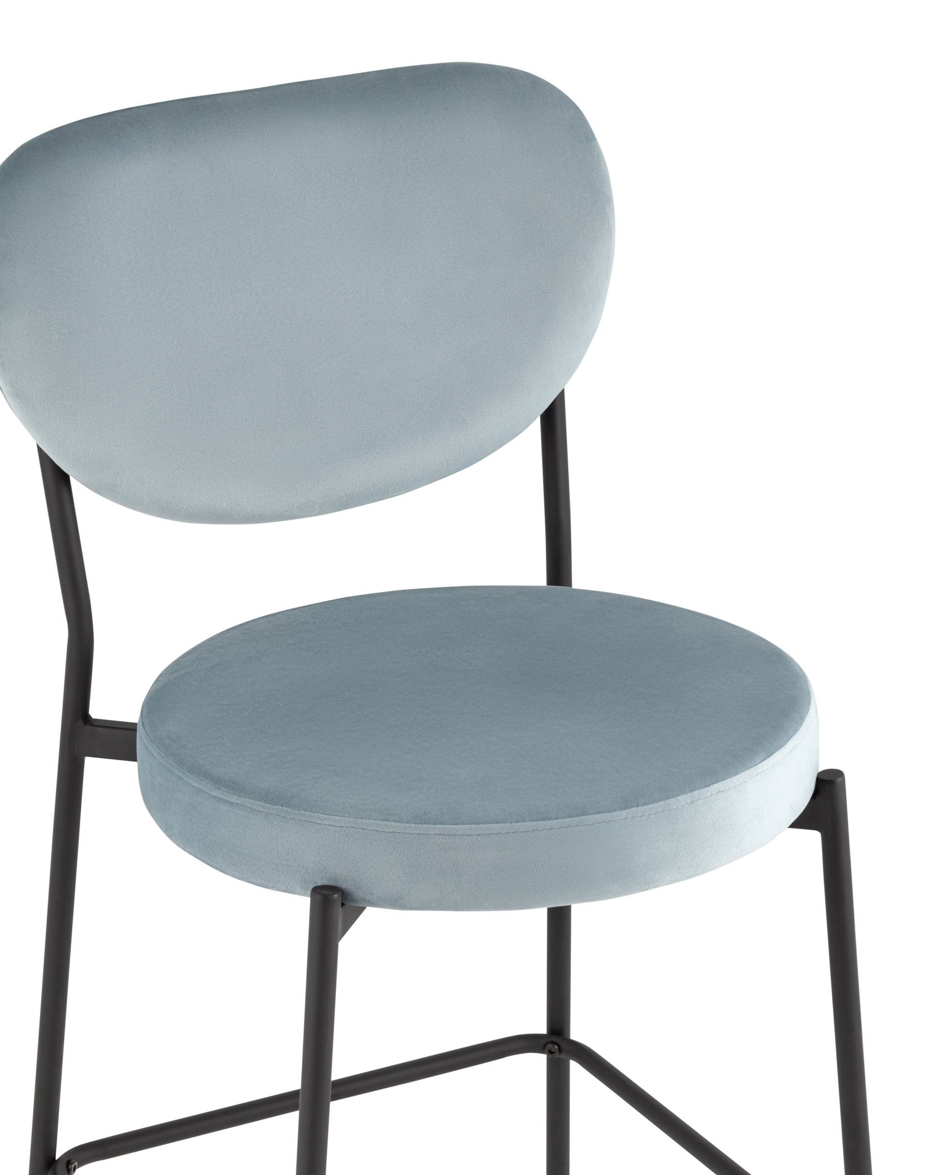 Стул полубарный Барбара NEW велюр серо-голубой Stool Group