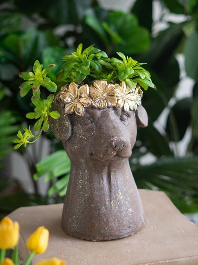 Кашпо Голова собачки Glasar B5531