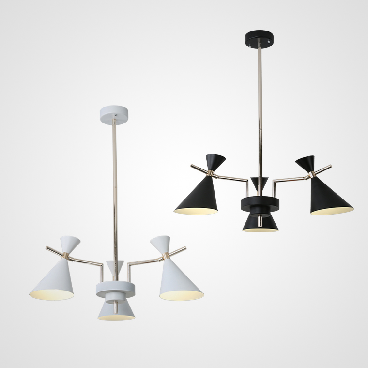 Люстра на штанге FRANKA D80 3 lamps Black by ImperiumLoft