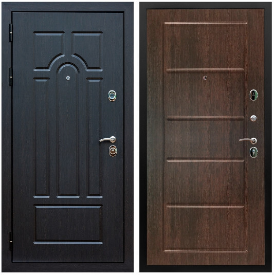 Дверь входная Graf Эврика МДФ 10 мм ФЛ-58 Венге / МДФ 6 мм ФЛ-39 Венге