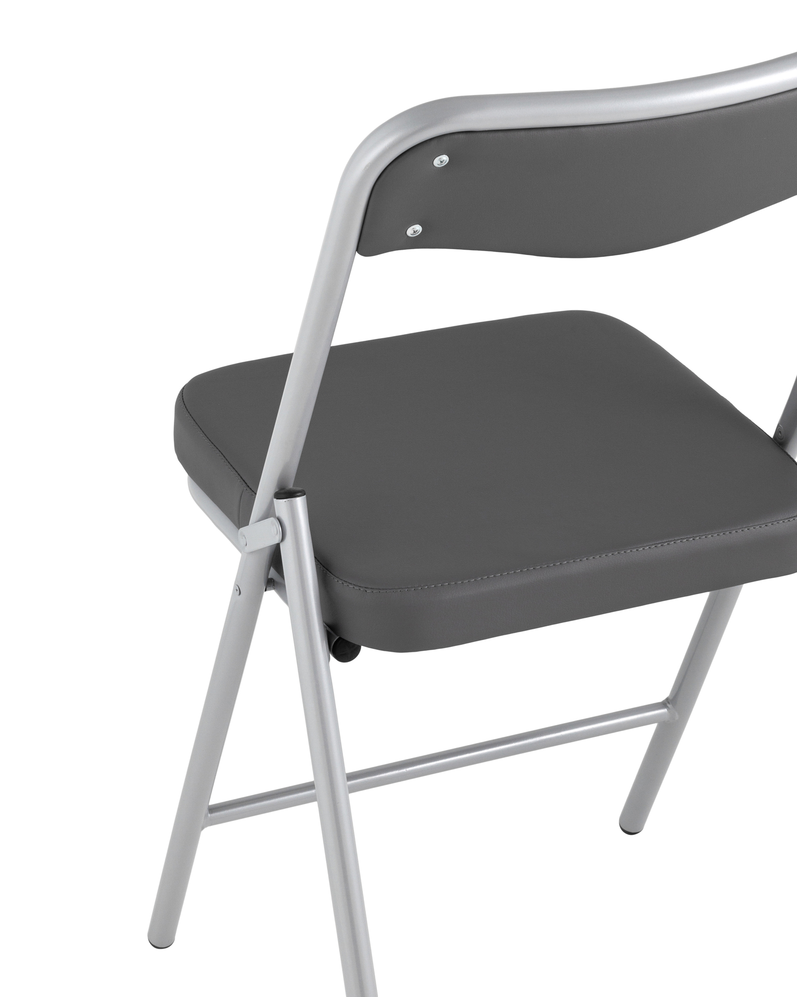 Складной стул Джонни экокожа серый каркас металлик Stool Group