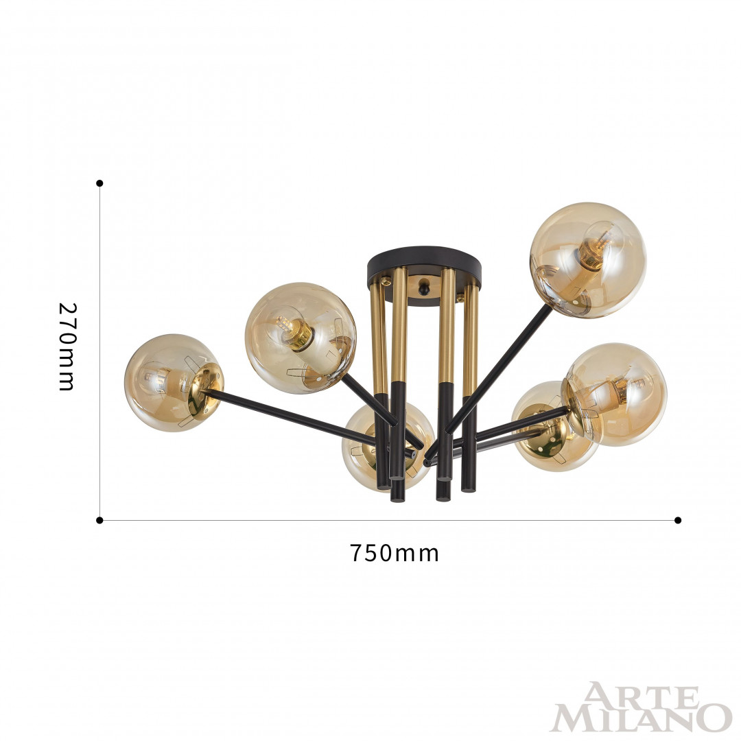 Люстра 273708/6 BK/GD Arte Milano