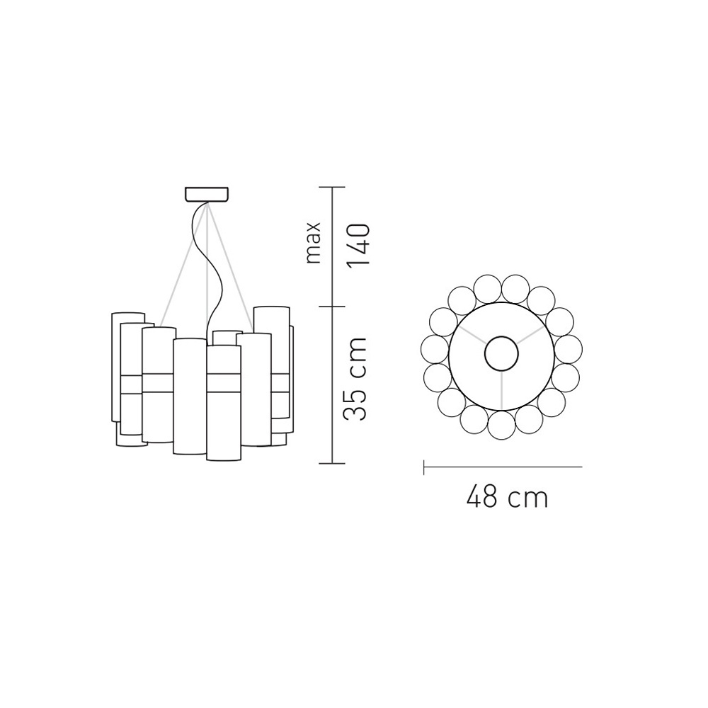 Люстра Slamp La Lollo Medium Gold