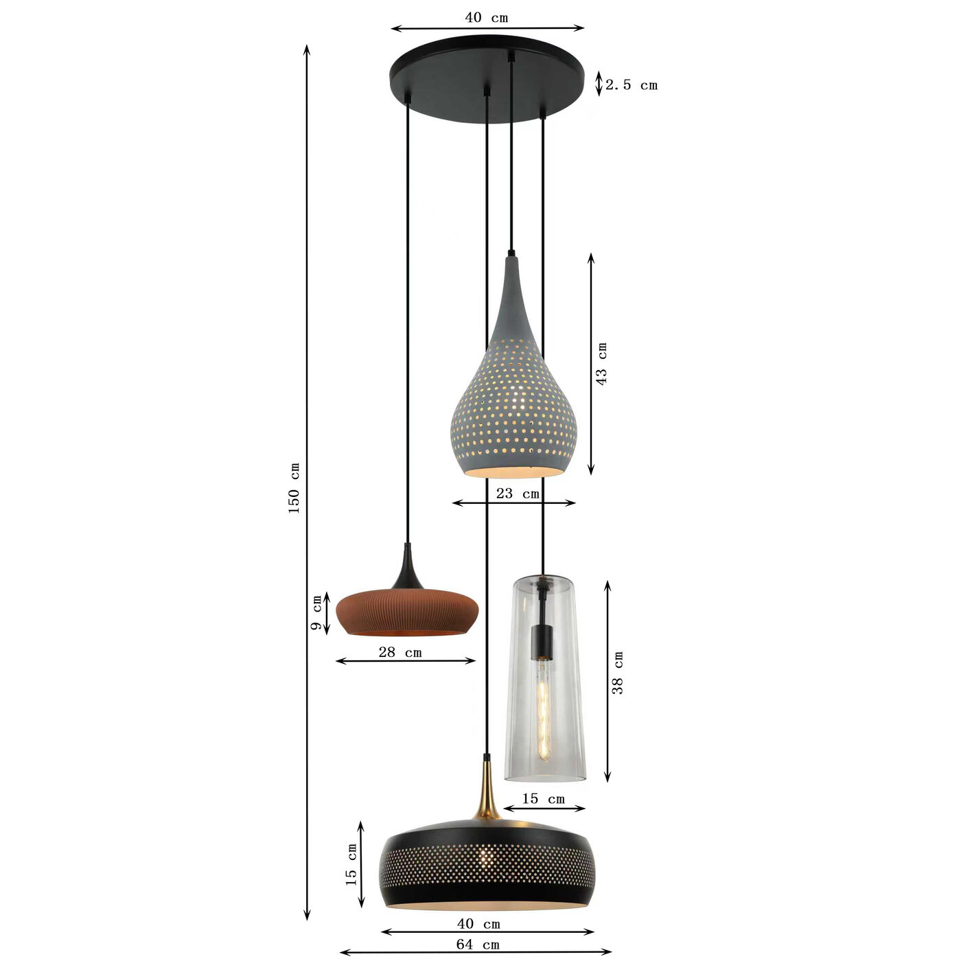 Светильник подвесной Melange Ø64cm KARE 56493