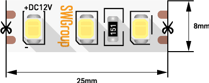 Лента светодиодная SWG SWG2120-12-9.6-WW-M