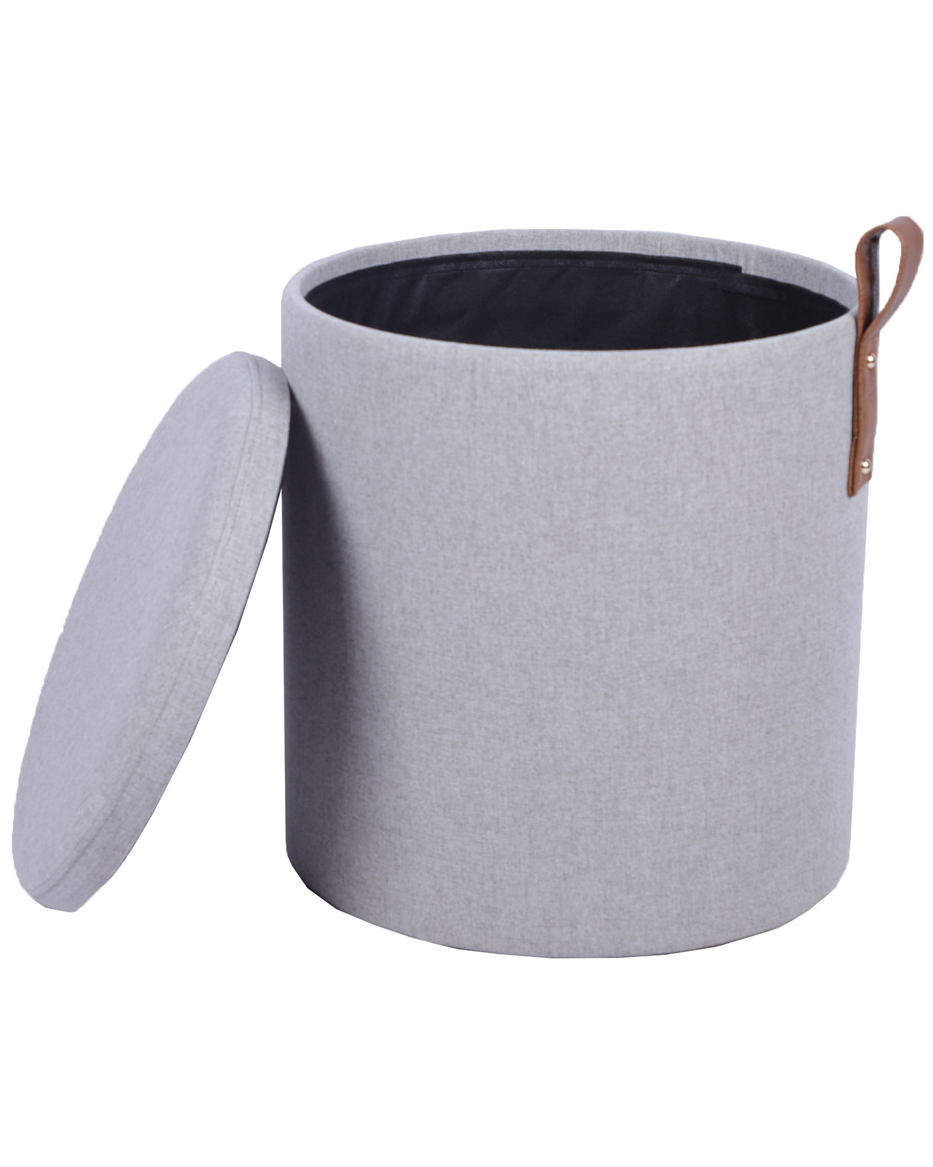 Пуф с ящиком Эркки рогожка S серый Stool Group