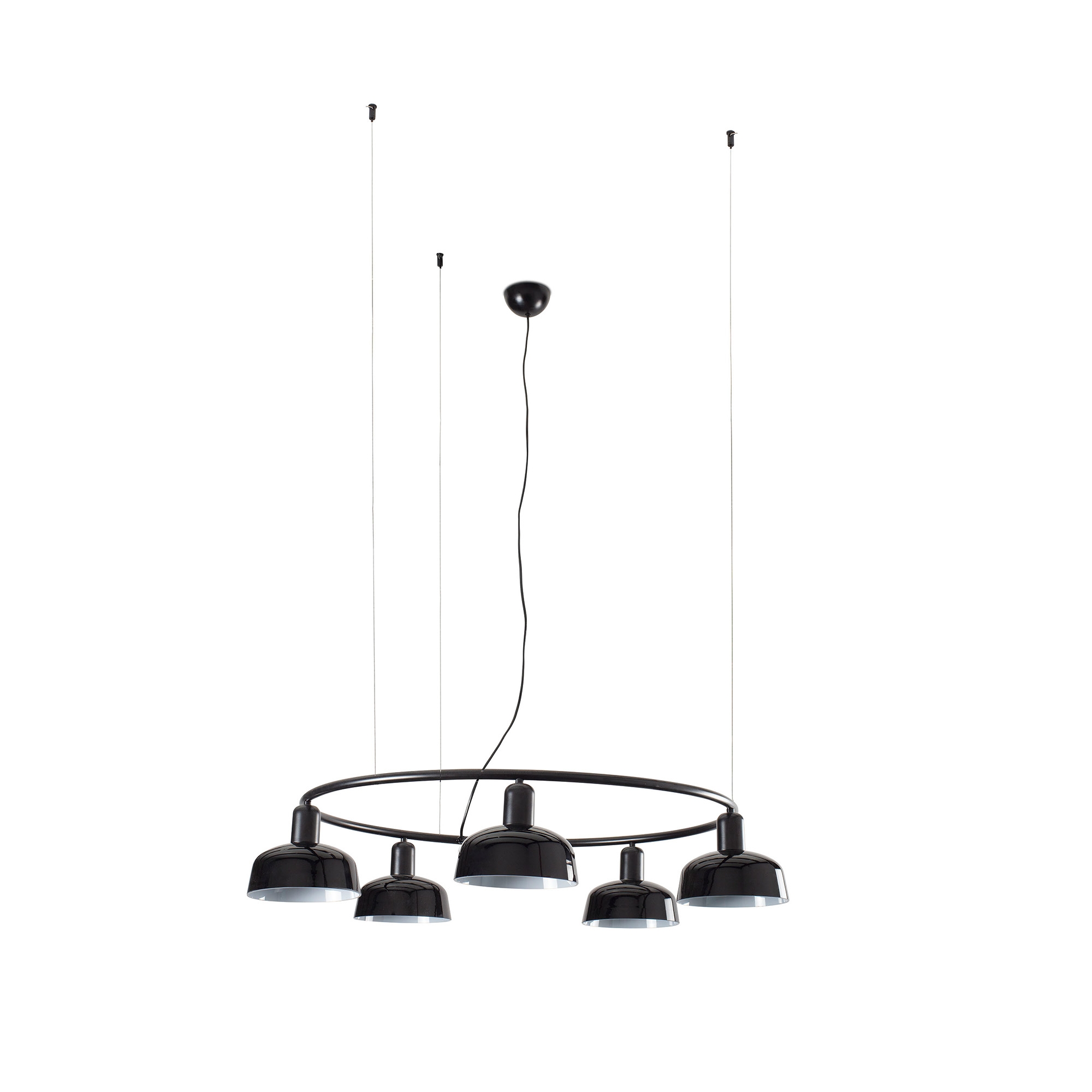 Люстра круглая TATAWIN S черная 5xE27 Faro