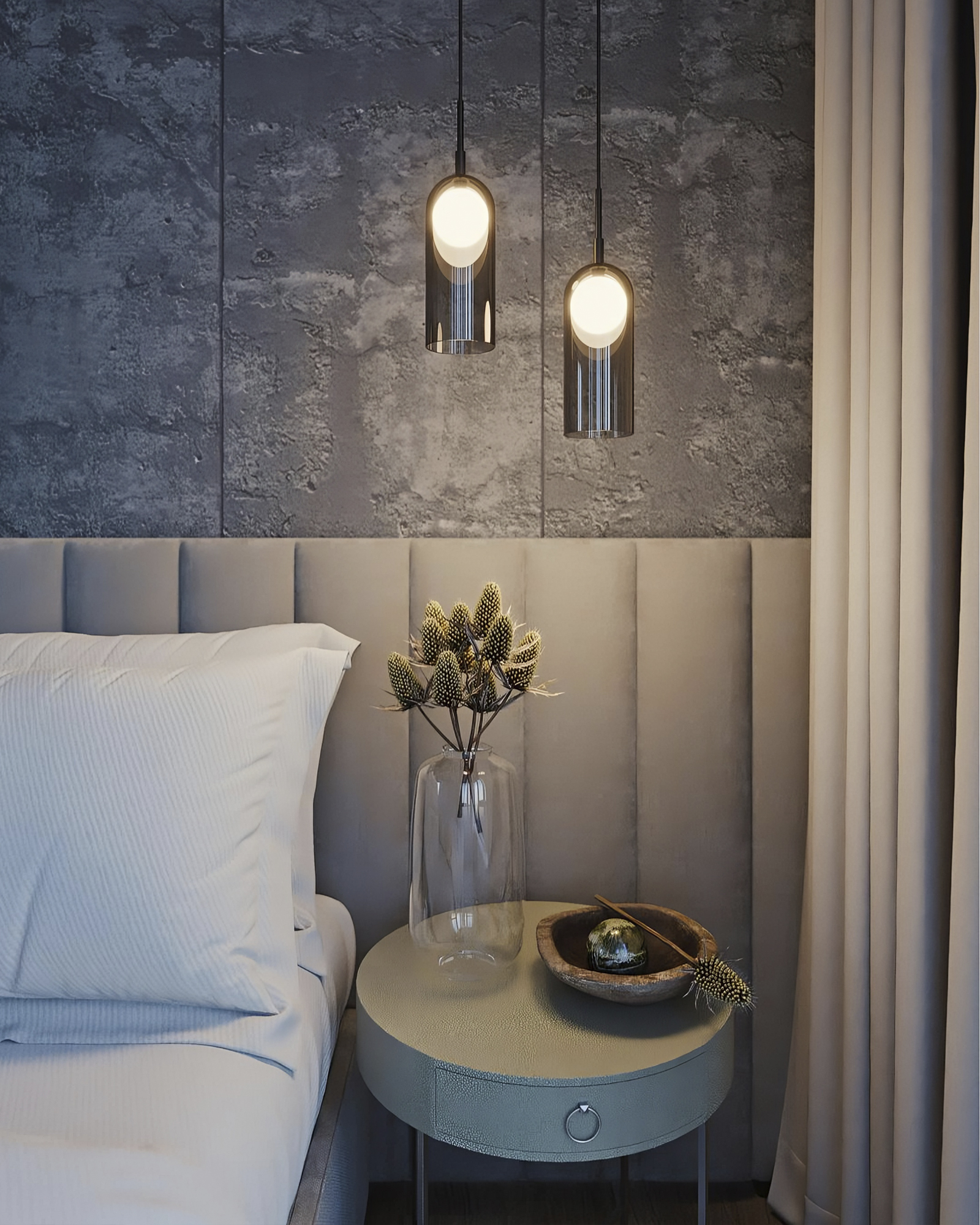 Серый светодиодный подвес Риан Louvre Home LHLPN100723XNP