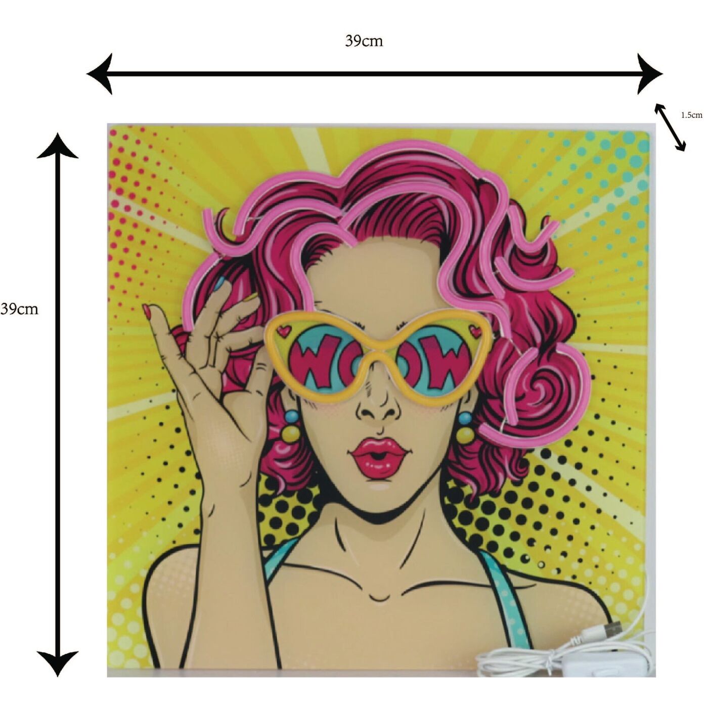 Картина стеклянная Beauty LED 39x39cm KARE 58143