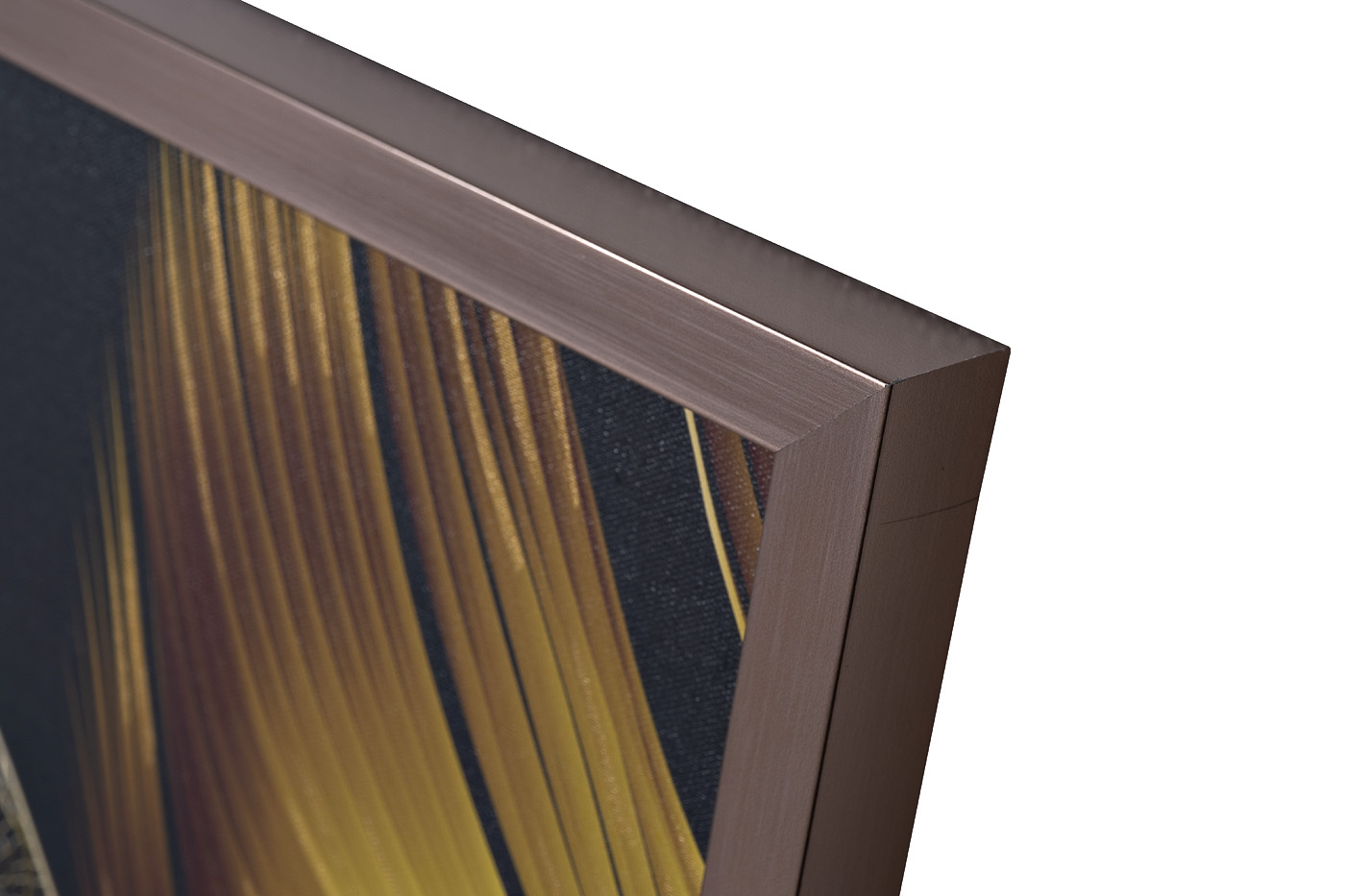 Холст Золотые листья-3 в багете латунь Garda Decor 89VOR-GOLDEN LEAVES-3