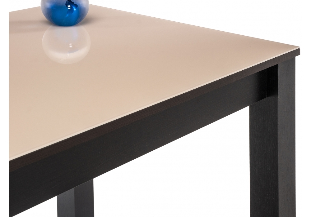 Стол стеклянный Woodville Раймунд венге / бежевый 462103