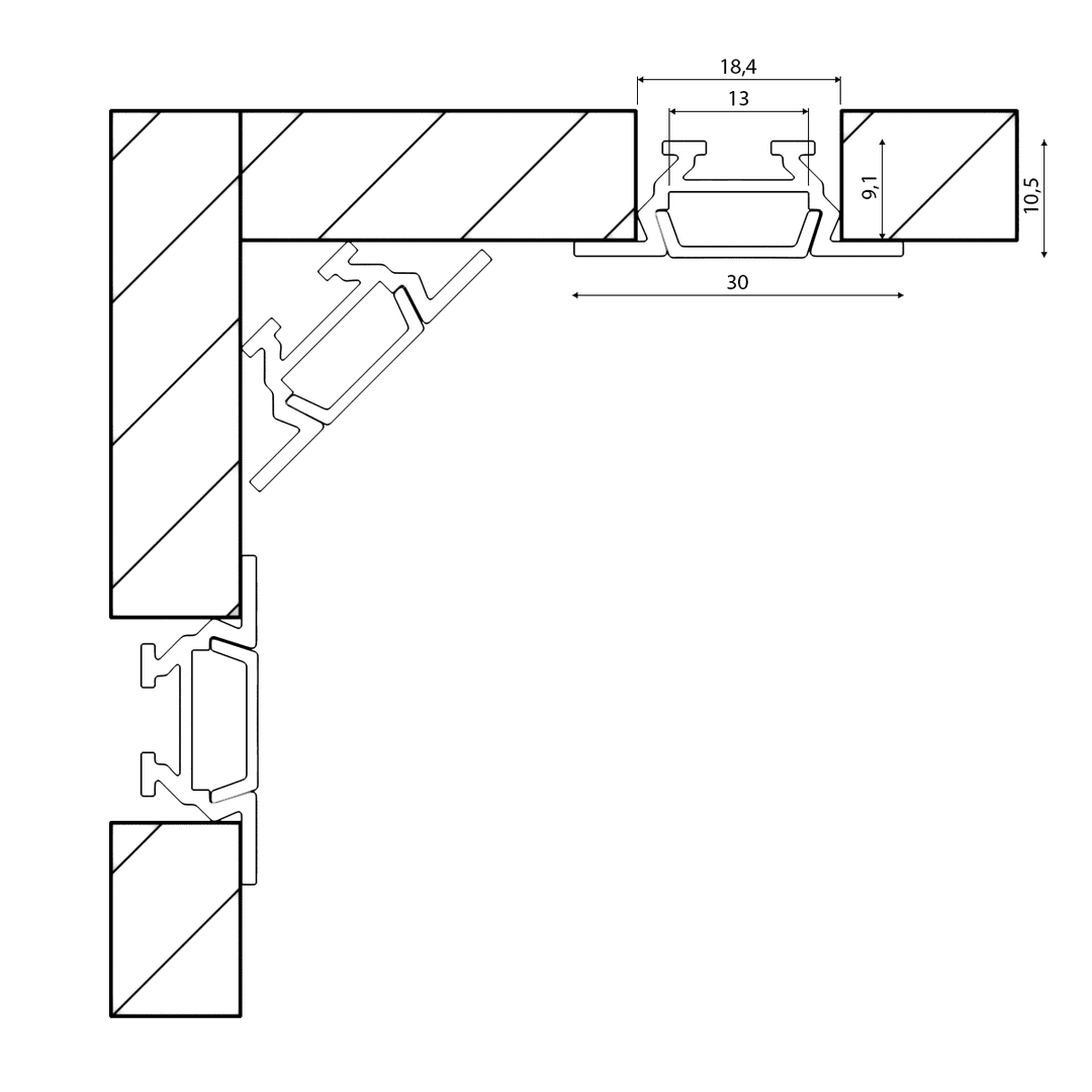 Профиль алюминиевый SWG RC-1030