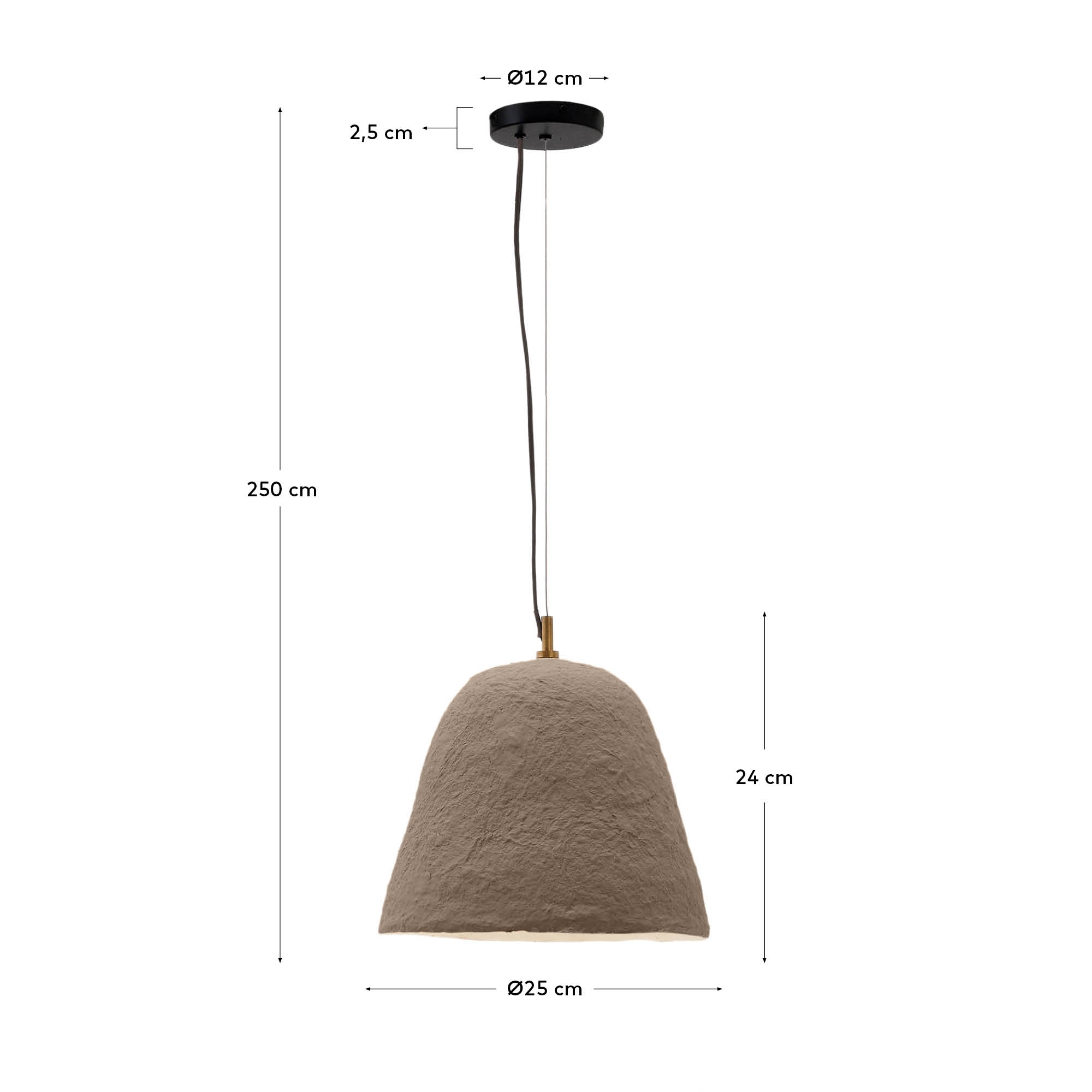 Lisora Подвесной светильник из папье-маше коричневый Ø25 см La Forma (ex Julia Grup)