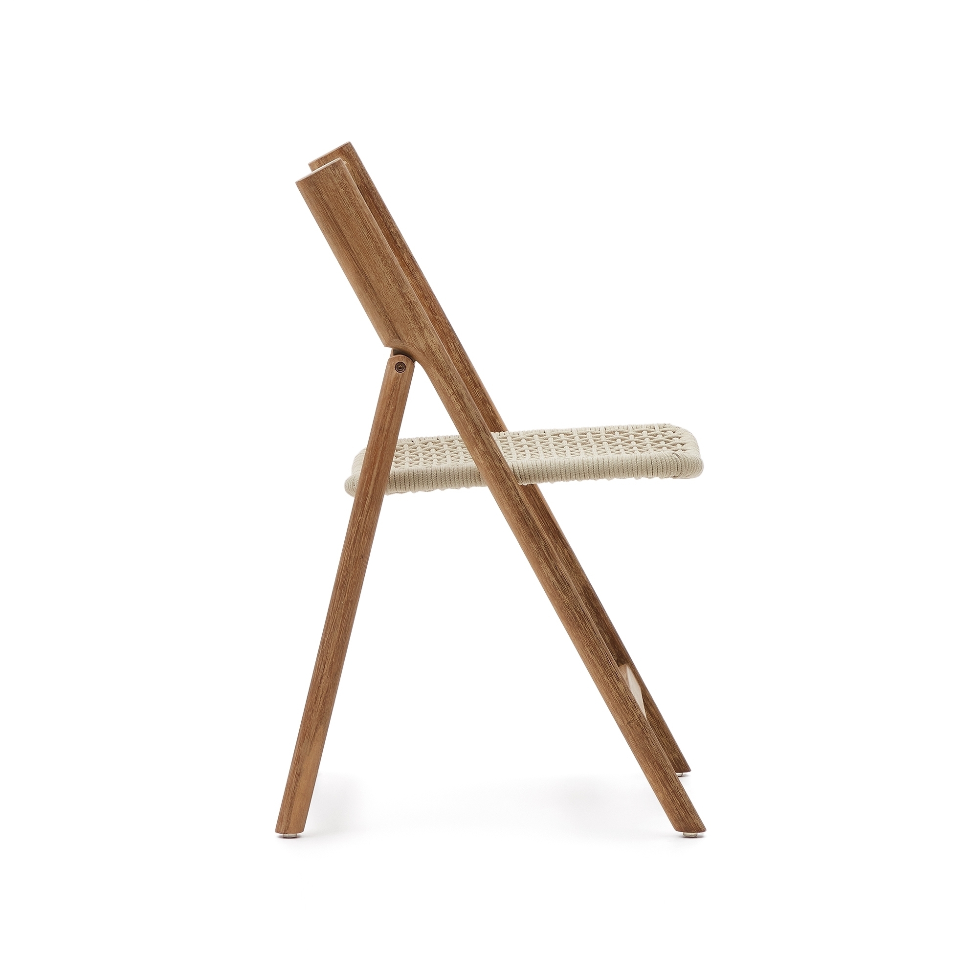 Складной стул Dandara из массива акации со стальной конструкцией и белым шнуром La Forma (ex Julia Grup)