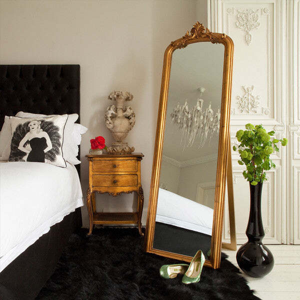 Золотое напольное зеркало Стентон Louvre Home LHDFM617ZYH-AG