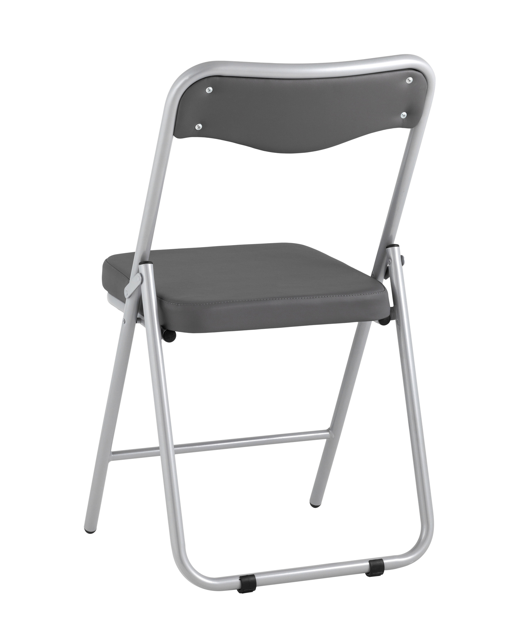 Складной стул Джонни экокожа серый каркас металлик Stool Group