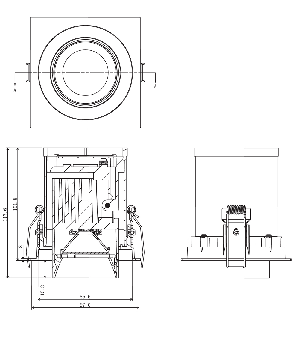 Встраиваемый светодиодный светильник Donolux DL18621/01SQ Black Dim