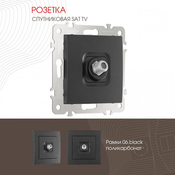 Розетка Arte Milano 206.42-1.black