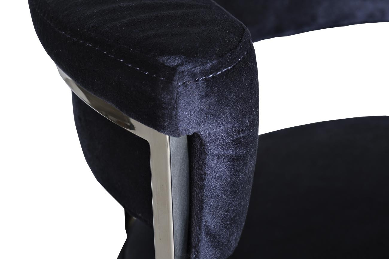 Стул барный темно-синий велюровый (хром) Garda Decor GY-B8216-DB