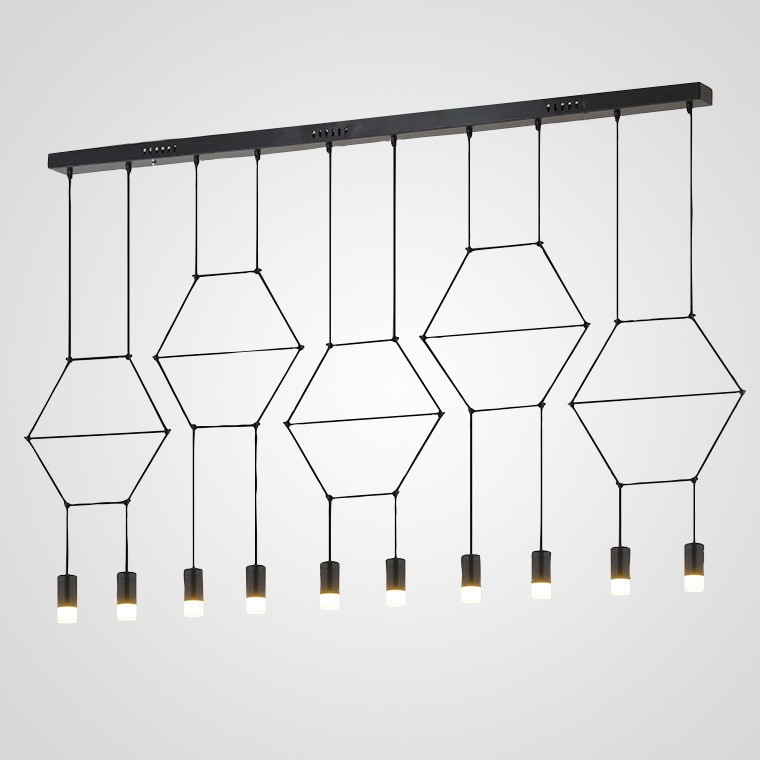 Подвесной светильник Via Wireflow polyhedral 0331 Lineal Pendant Light by ImperiumLoft