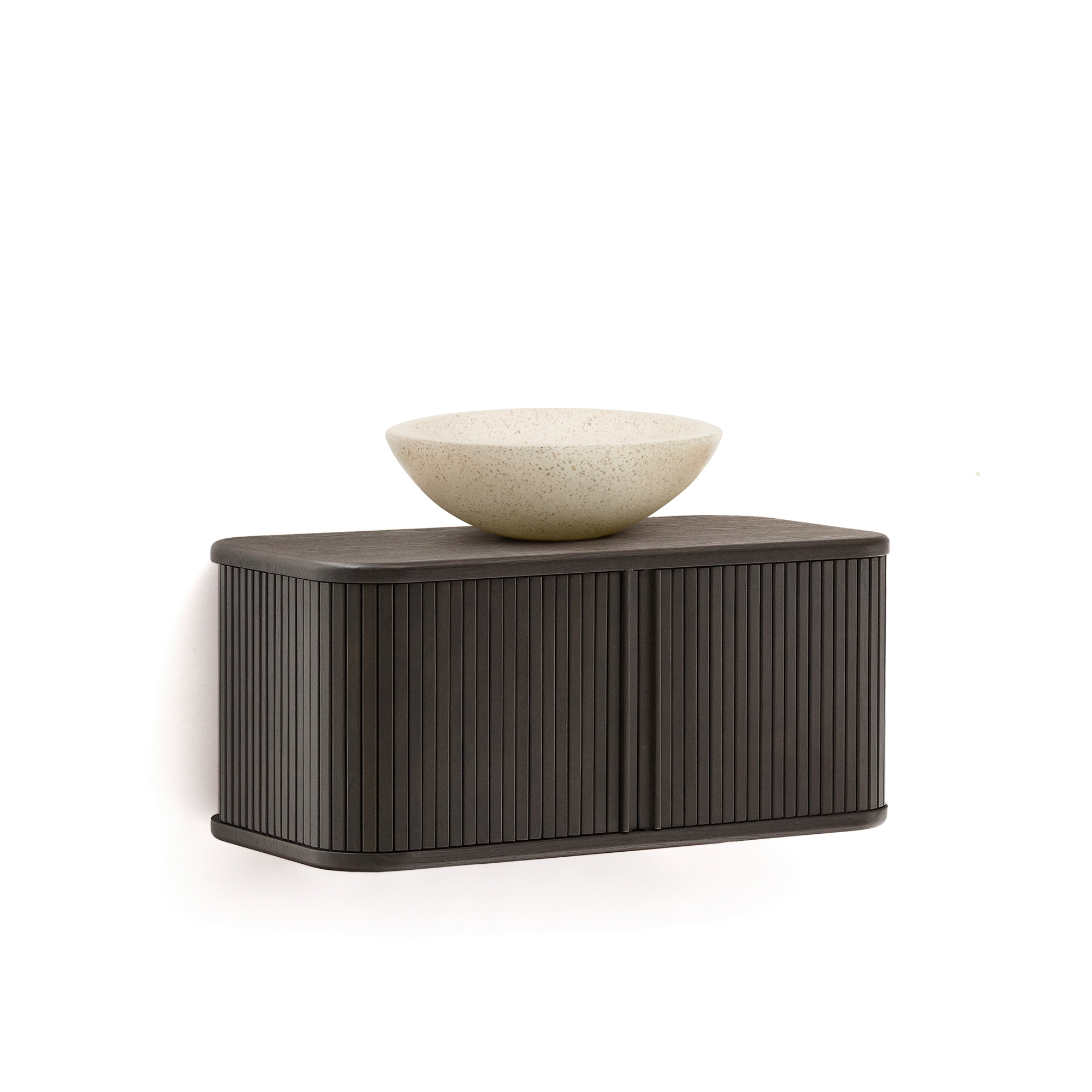 Шкафчик для ванной Mailen из ясеневого шпона в темной отделке, 90 x 45 La Forma (ex Julia Grup)