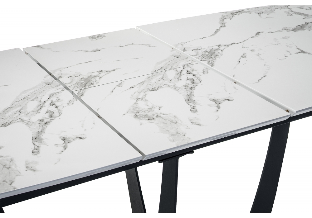Стол стеклянный Woodville Миссандея графит / белый мрамор 462085