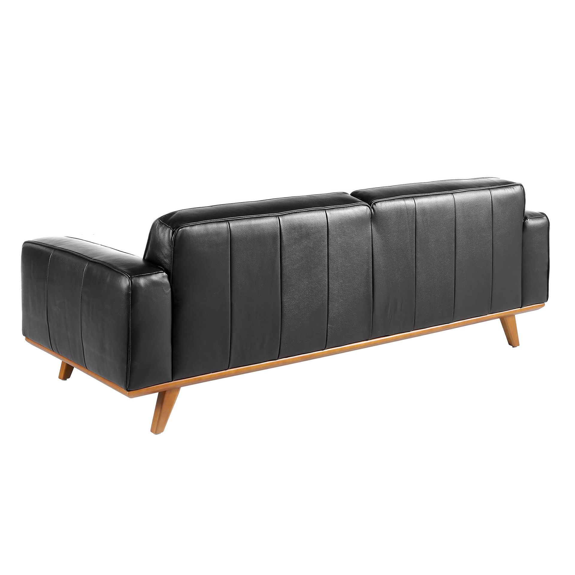 Диван кожаный 3-х местный черный 5606-3P /6031 Angel Cerda