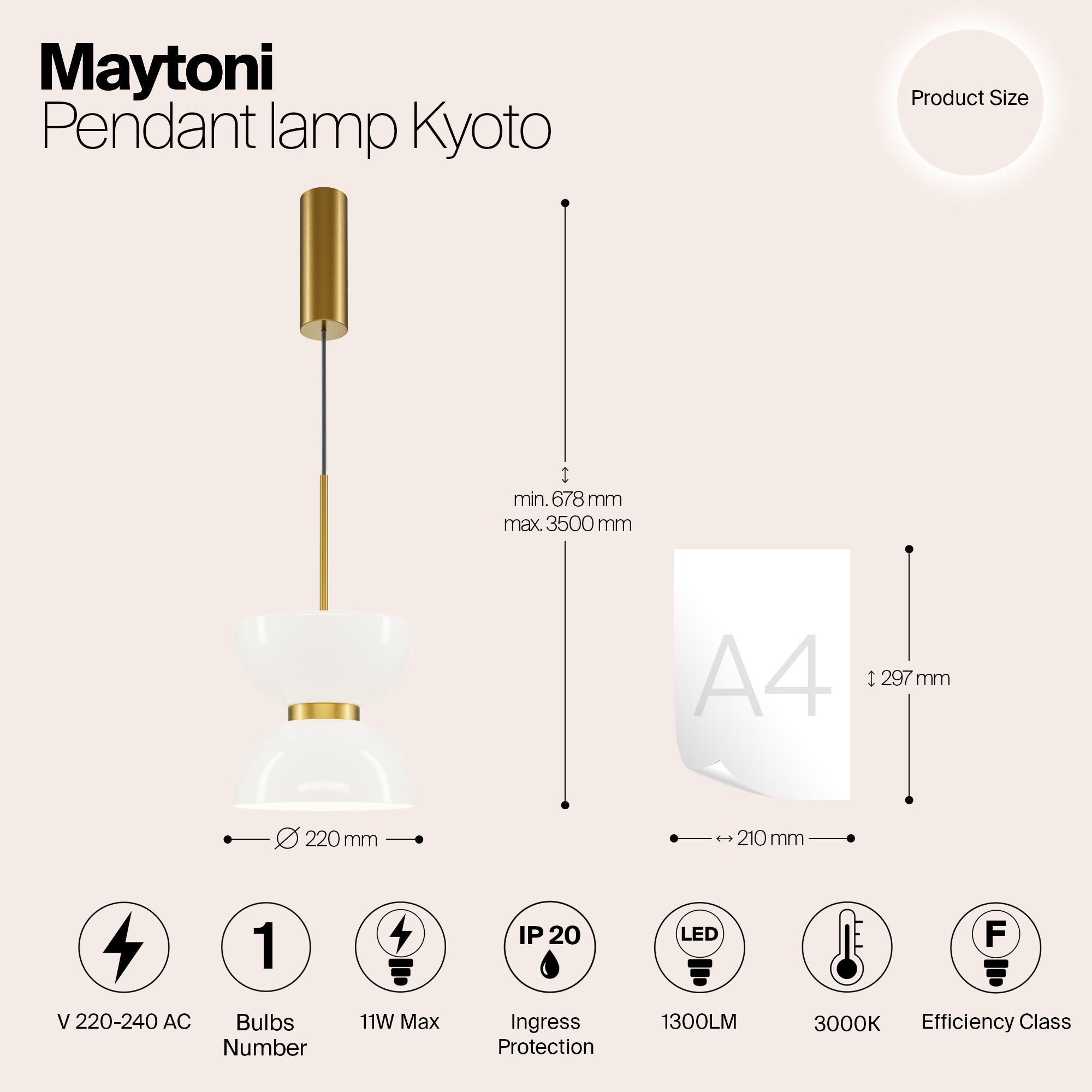 Подвесной светильник Maytoni MOD178PL-L11G3K