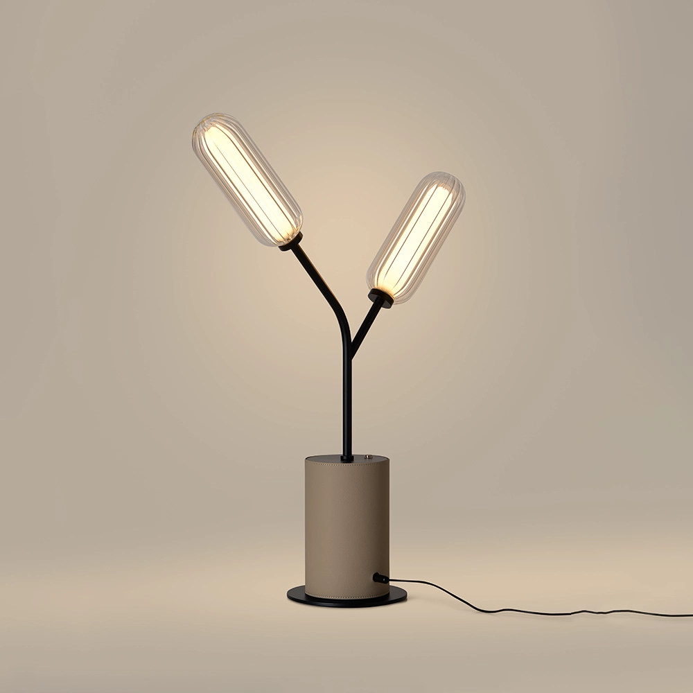 Настольная лампа Lari темно-коричневая кожа Aromas del Campo