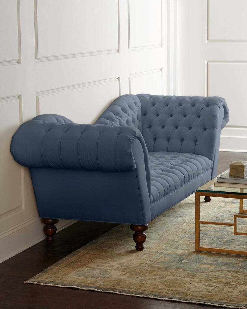 Диван Рекамье Louvre Home S1027 navy linen