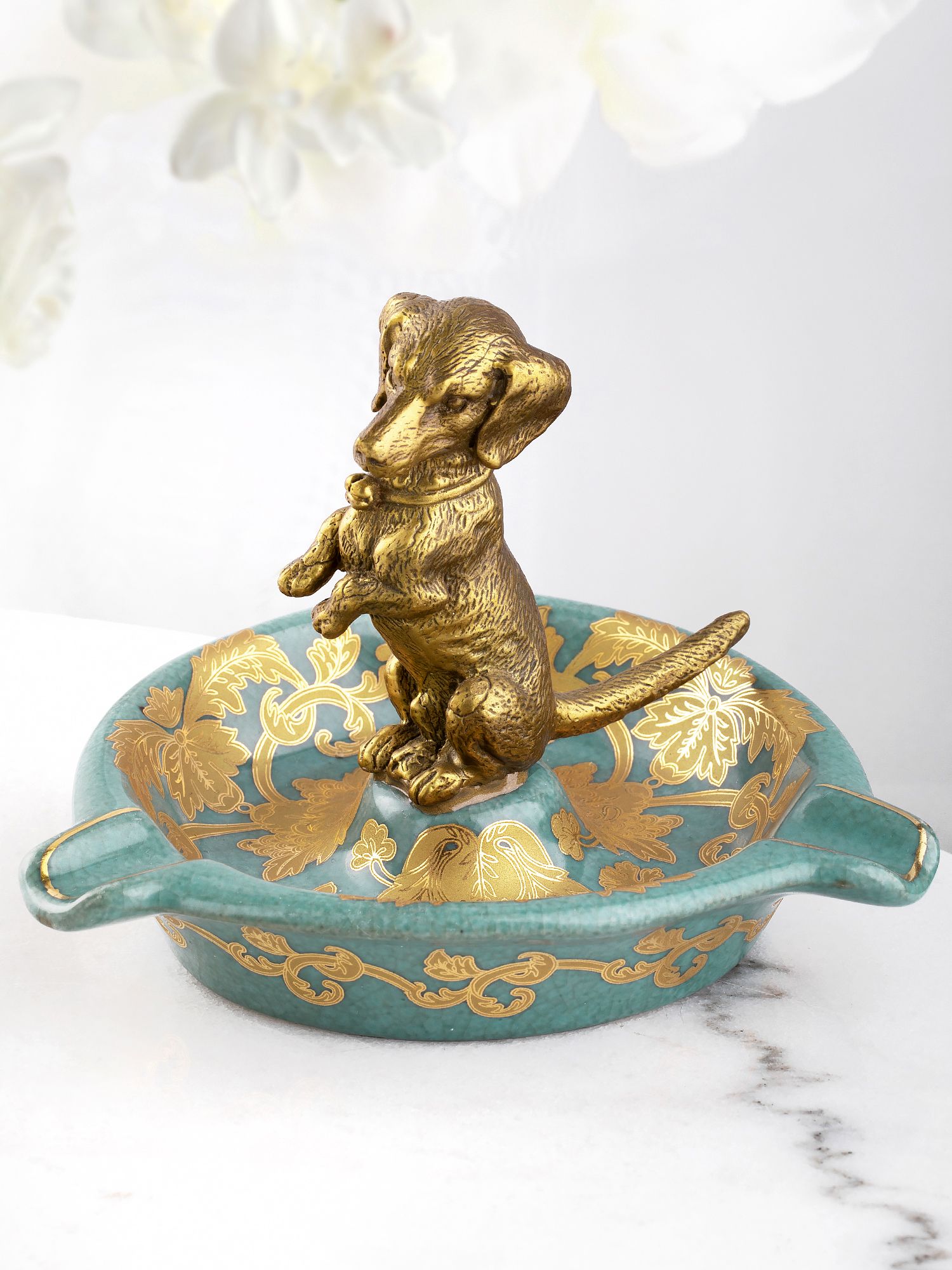 Пепельница с собачкой Glasar 31G0655/C554C/NB4199