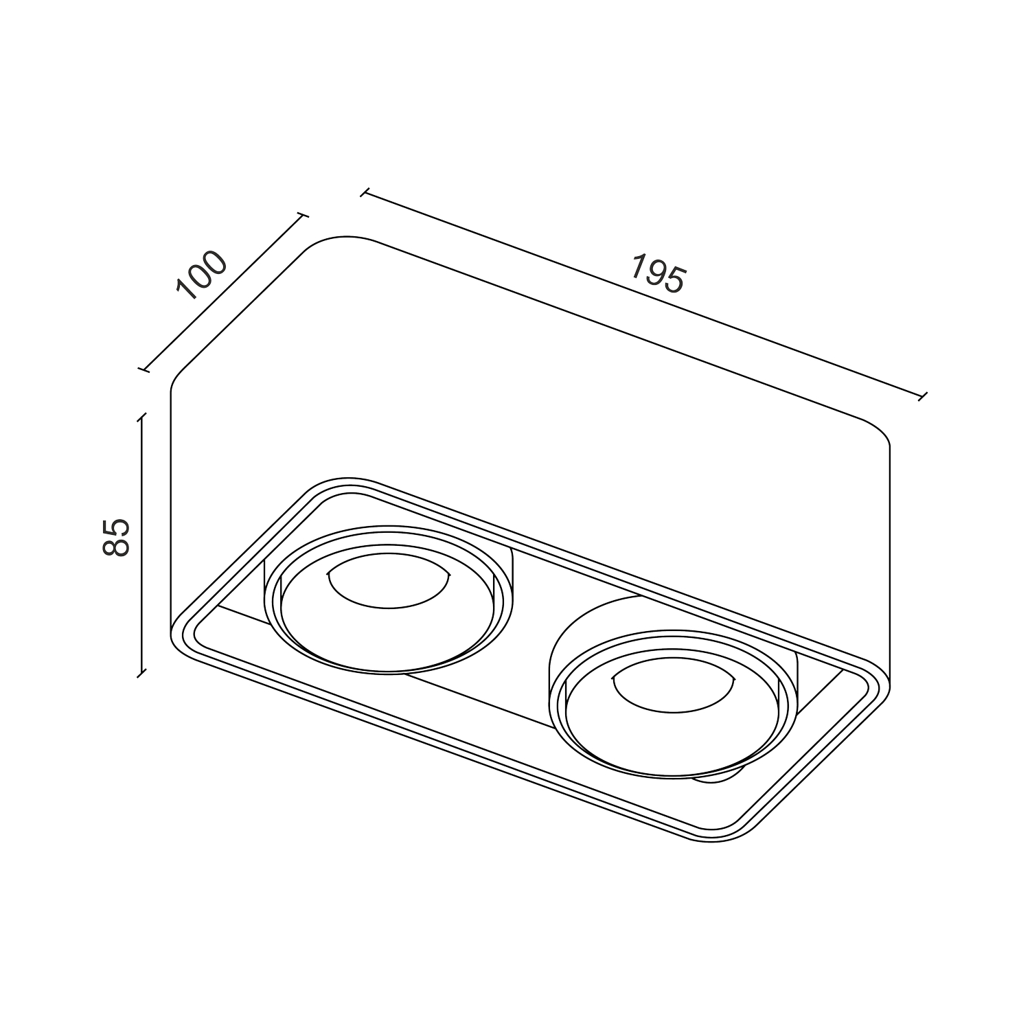 Накладной  светодиодный светильник Ledron TUBING 2 Black