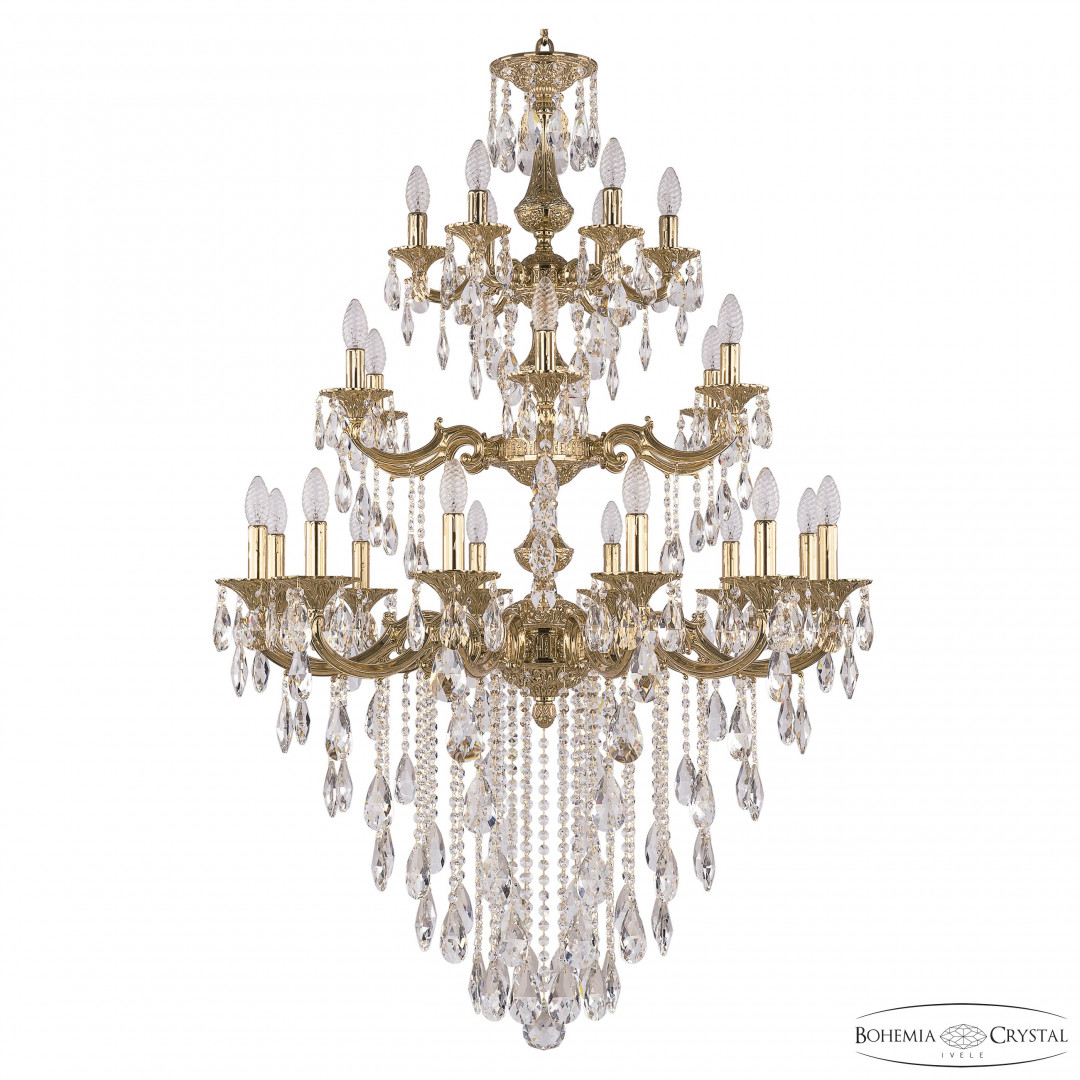 Люстра бронзовая с хрусталём 72114/12+6+6/300/3d B G