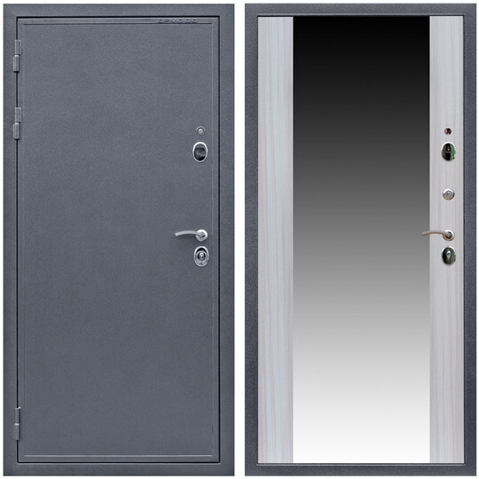 Дверь входная Graf Престиж Антик серебро / МДФ 16 мм СБ-16 Сандал белый