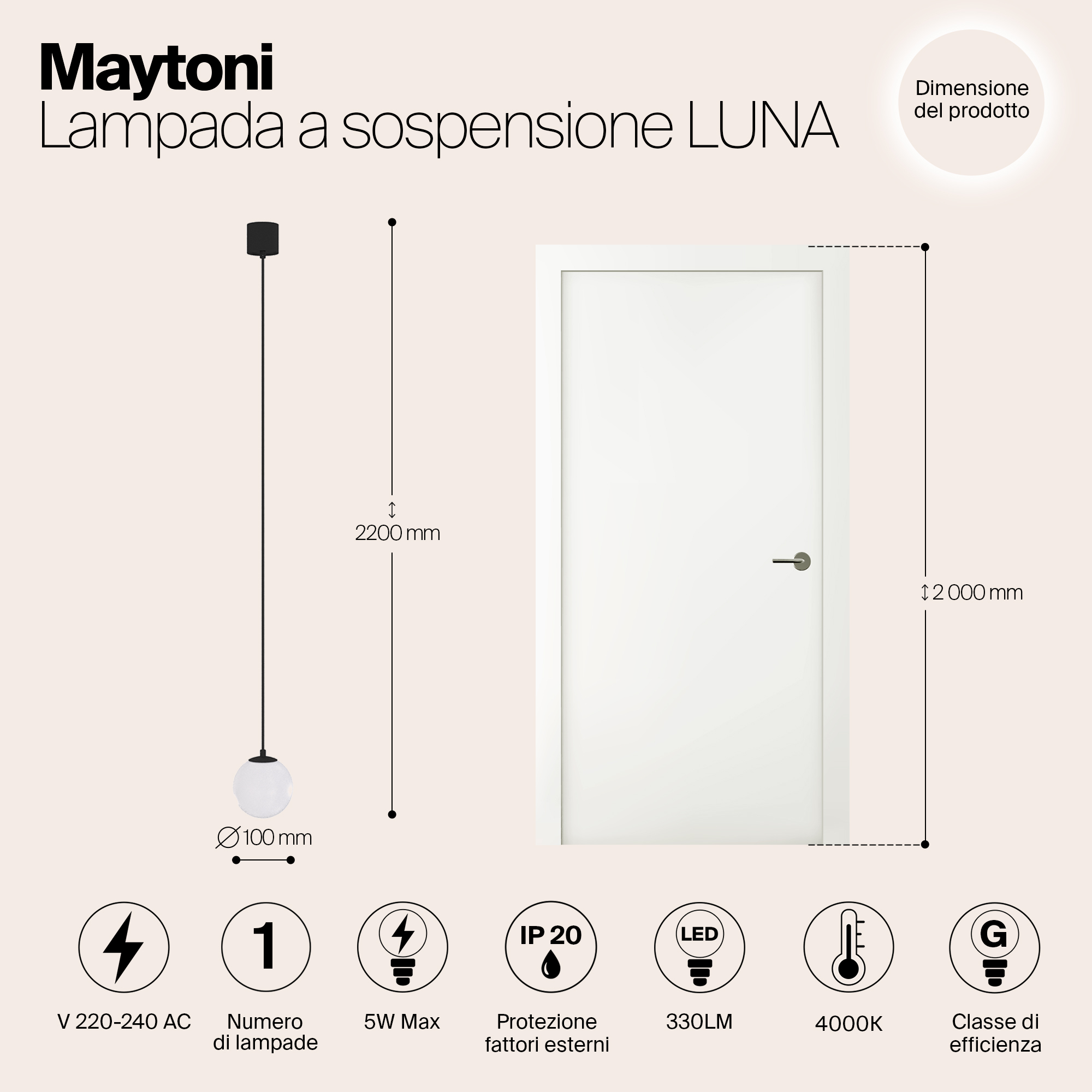 Подвесной светильник Technical P039PL-5W4K-10-B