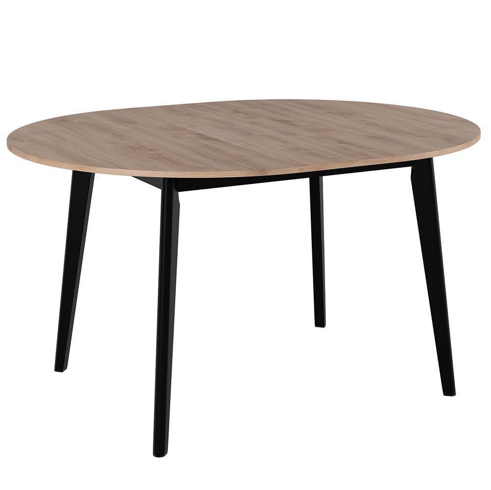 Стол Oslo круглый 110-140см, Дуб Навара, чёрный Bradex Home FR 0804