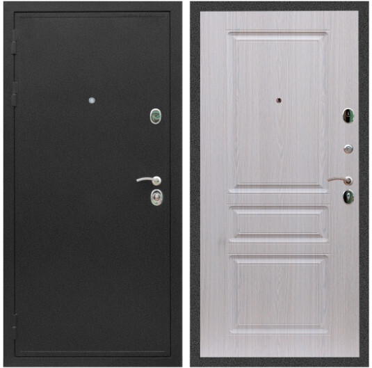 Дверь входная Graf Престиж Черный крокодил / МДФ 16 мм ФЛ-243 Дуб беленый