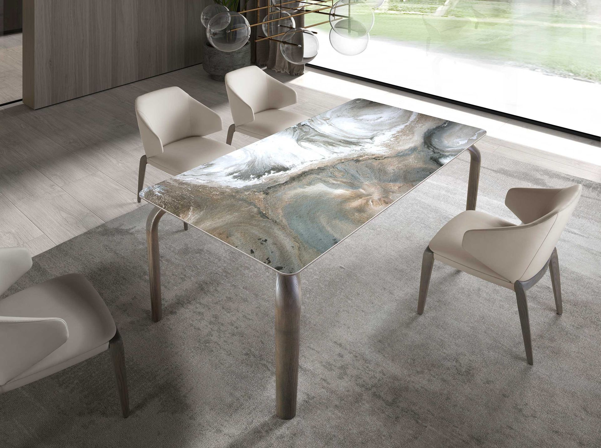 Стул 5123/ACH23016 из экокожи кремового цвета Angel Cerda