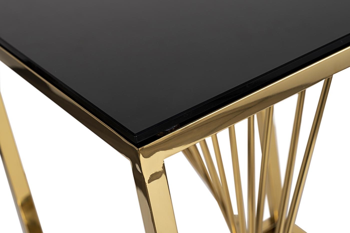 Столик журнальный черное стекло/золото Garda Decor 13RXET8083M-GOLD