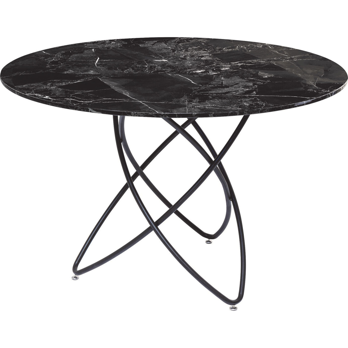 Стол Molekular Marble Black Glass Ø120 см KARE 87958