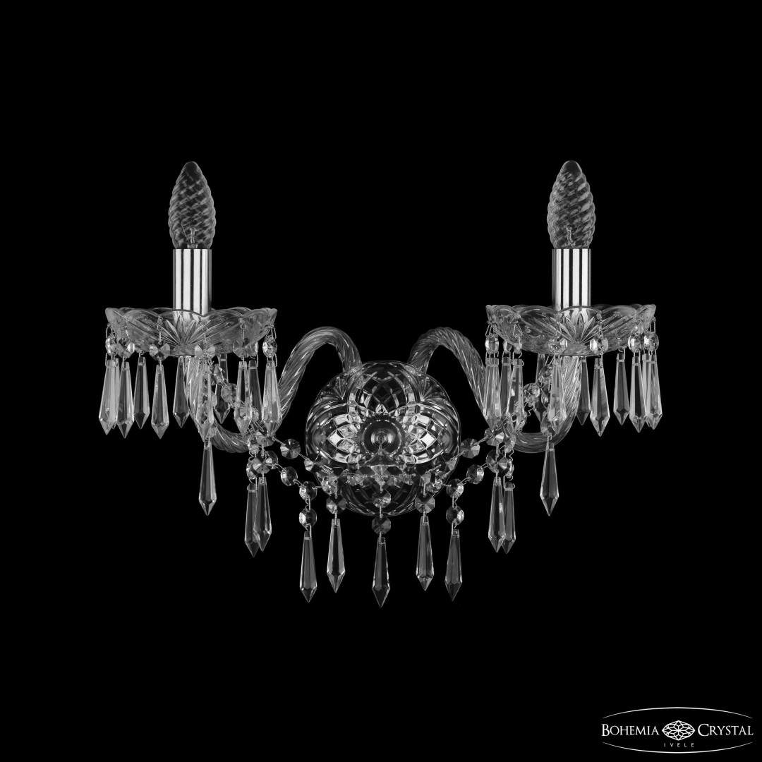 Бра хрустальные 1403B/2/195/XL Ni Bohemia Ivele Crystal