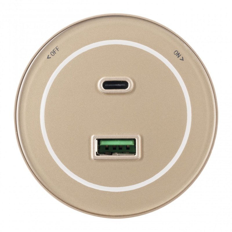 Трековая система розеток Arte Milano 399732TS/USB-Type-C Gold