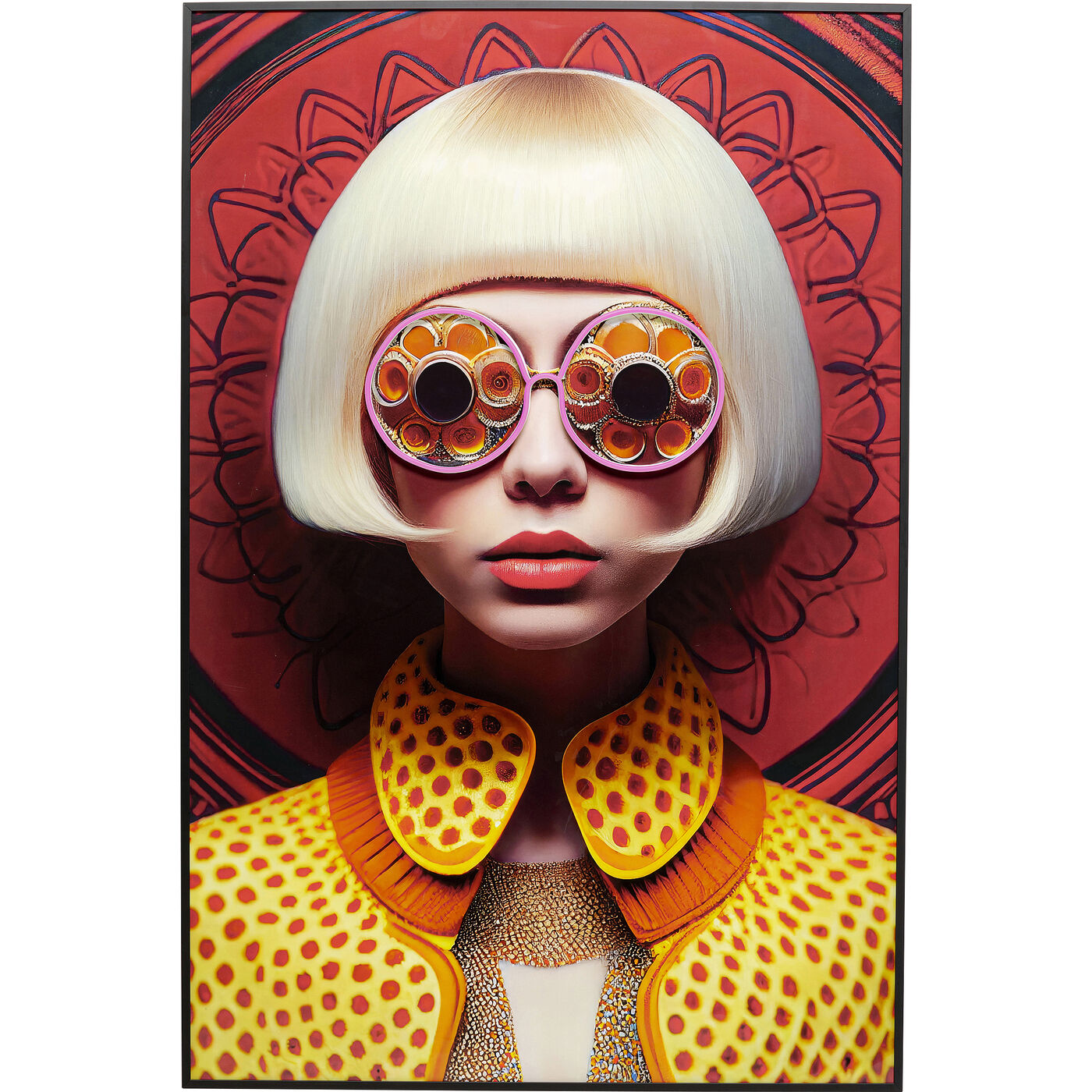 Картина в раме LED Fancy Blonde Lady 75x55cm KARE 57828