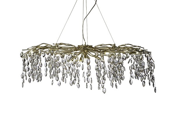Люстра со стеклянными подвесами золото Garda Decor 86-80681