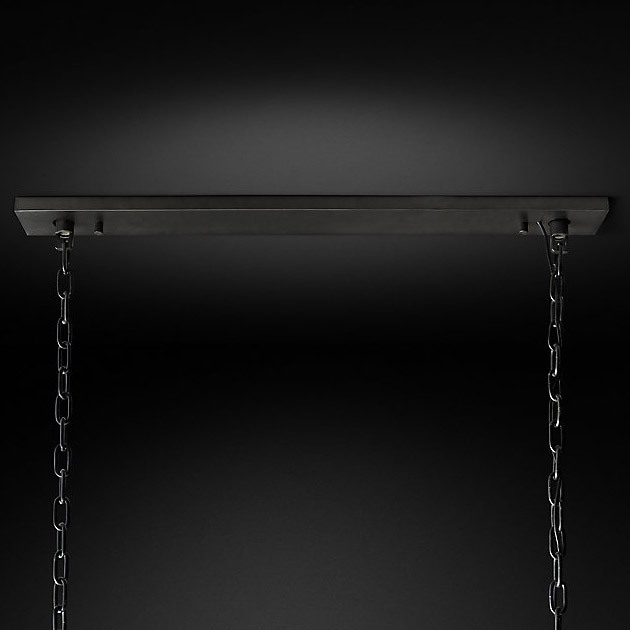 Люстра Restoration Hardware 1920s Odeon Clear Glass Fringe Rectangular 59" Grey Iron