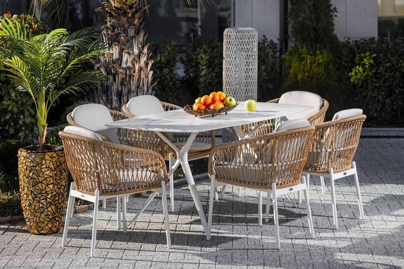 Кресло уличное "Бари" белое Garda Decor 39AR-KRES-419