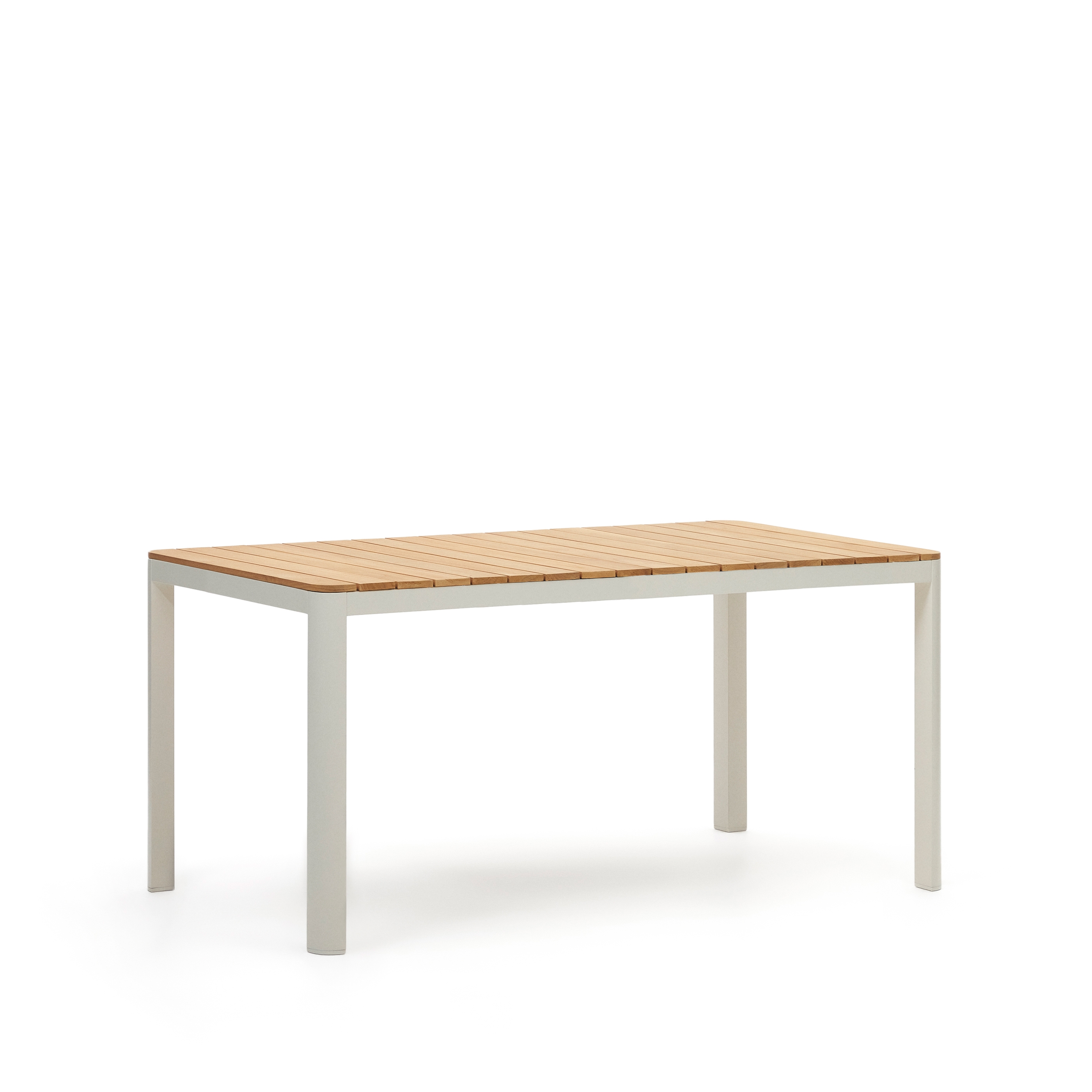 Bona Уличный стол из алюминия в белой отделке и тикового дерева 160 x 90 см La Forma (ex Julia Grup)