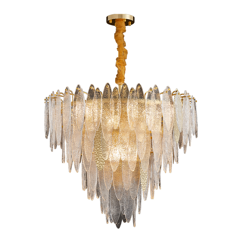 Люстра с декором из стеклянных лепестков с фигурной поверхностью RISSA by ImperiumLoft