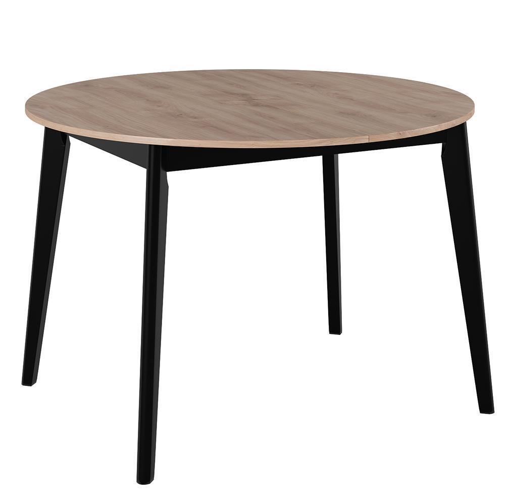 Стол Oslo круглый 110-140см, Дуб Навара, чёрный Bradex Home FR 0804